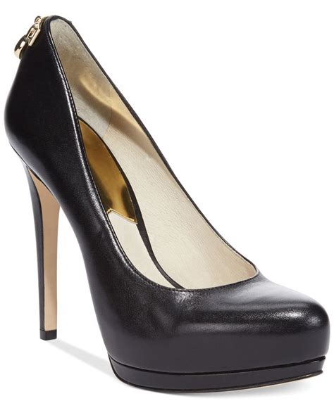 michael kors block heel black|Michael Kors closed toe pumps.